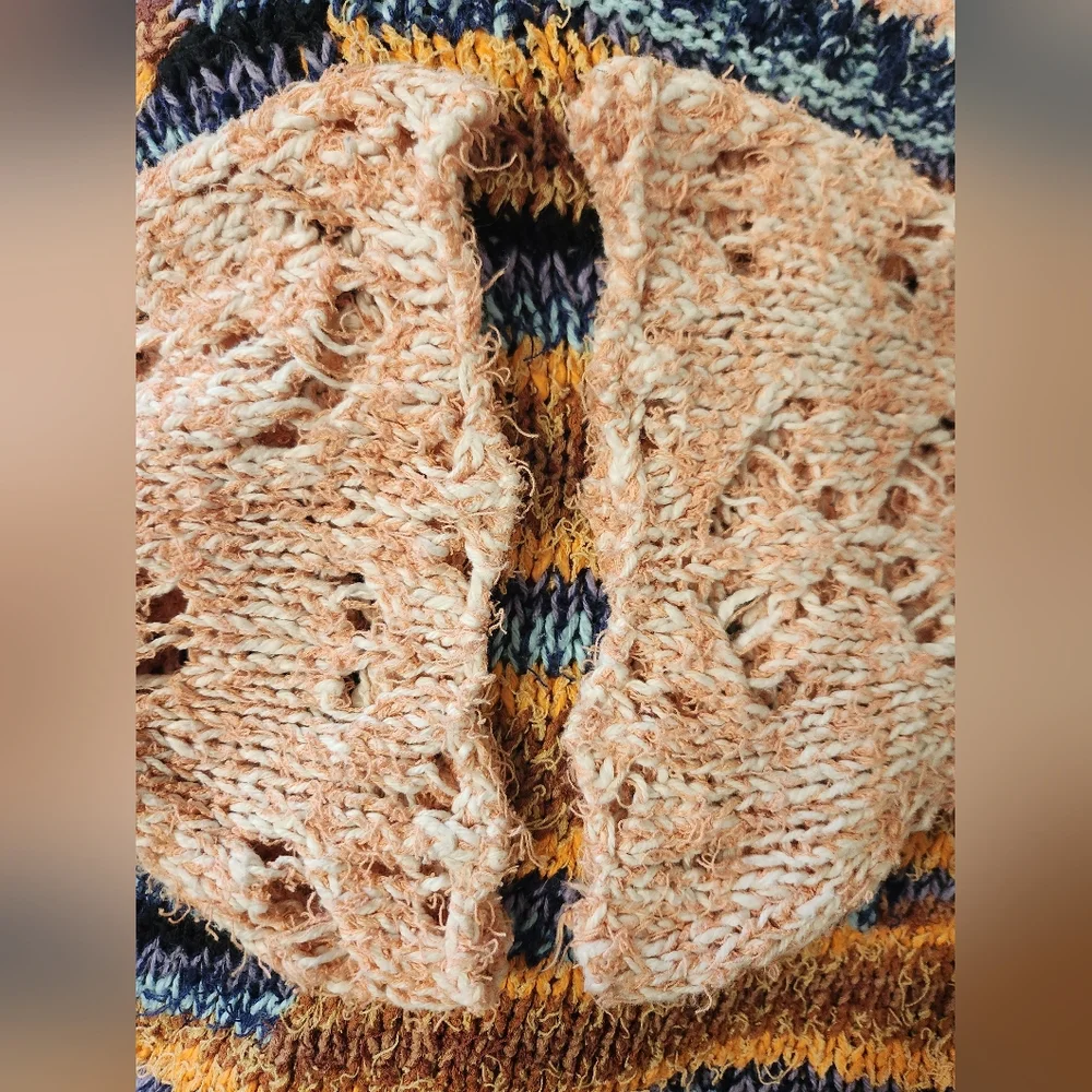 Free People Butterfly Knit Striped Pullover Sweater